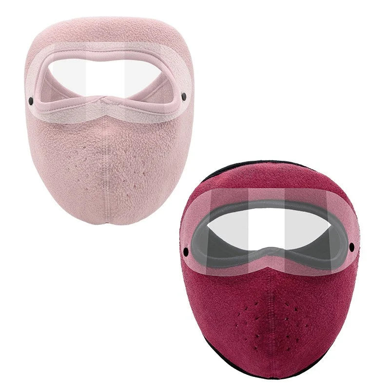 Anti Smog Latest Men Women Winter Warm Mask With Goggles Fleece