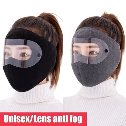 Anti Smog Latest Men Women Winter Warm Mask With Goggles Fleece